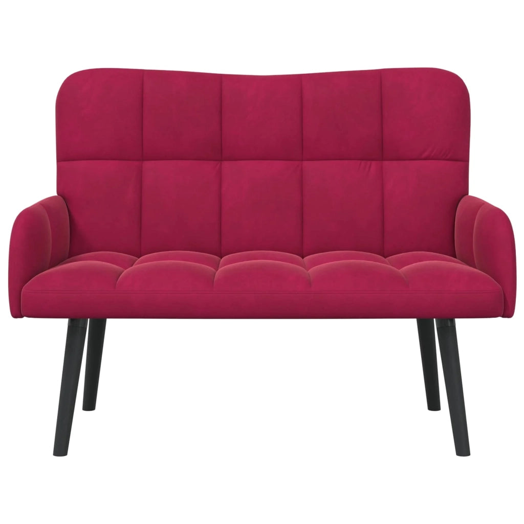 Sofa a Due Posti Rosso vino 115 x 61 x 87 cm Velluto 42028944