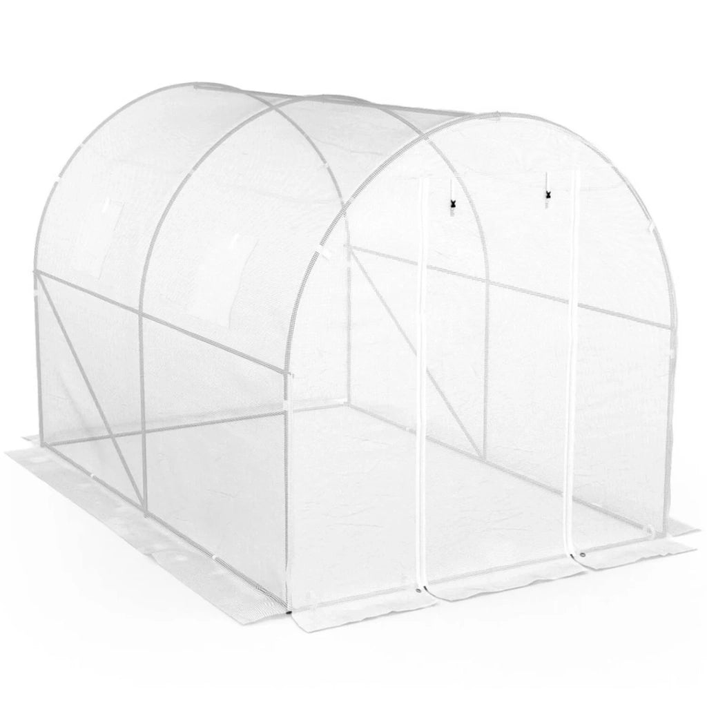 IDMarket - Serra tunnel di giardinario 6m²  bianco 4 stagioni ZEBRA 2x3M