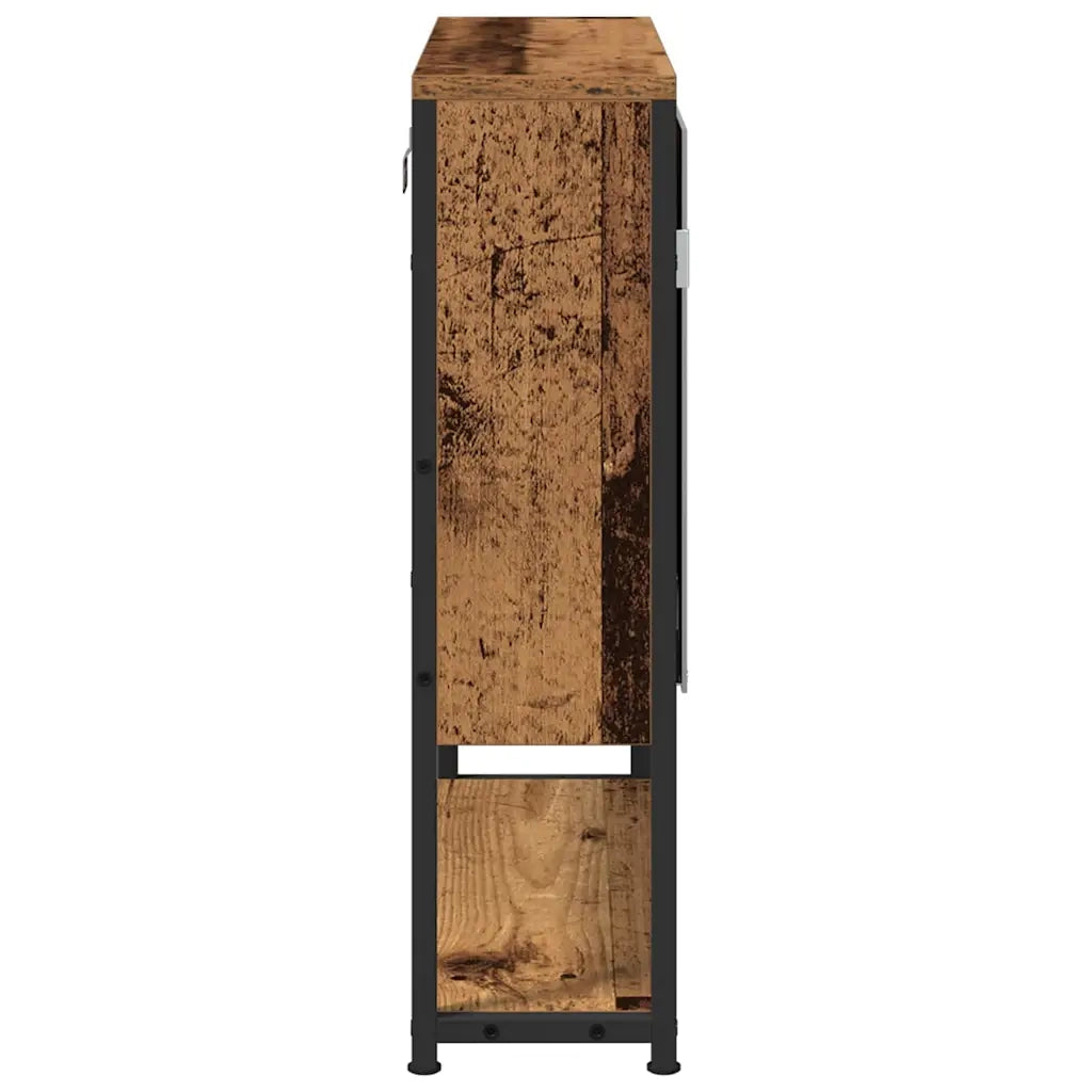 Mobiletto per specchio con porta Legno vecchio 60 x 16 x 60 cm 862223