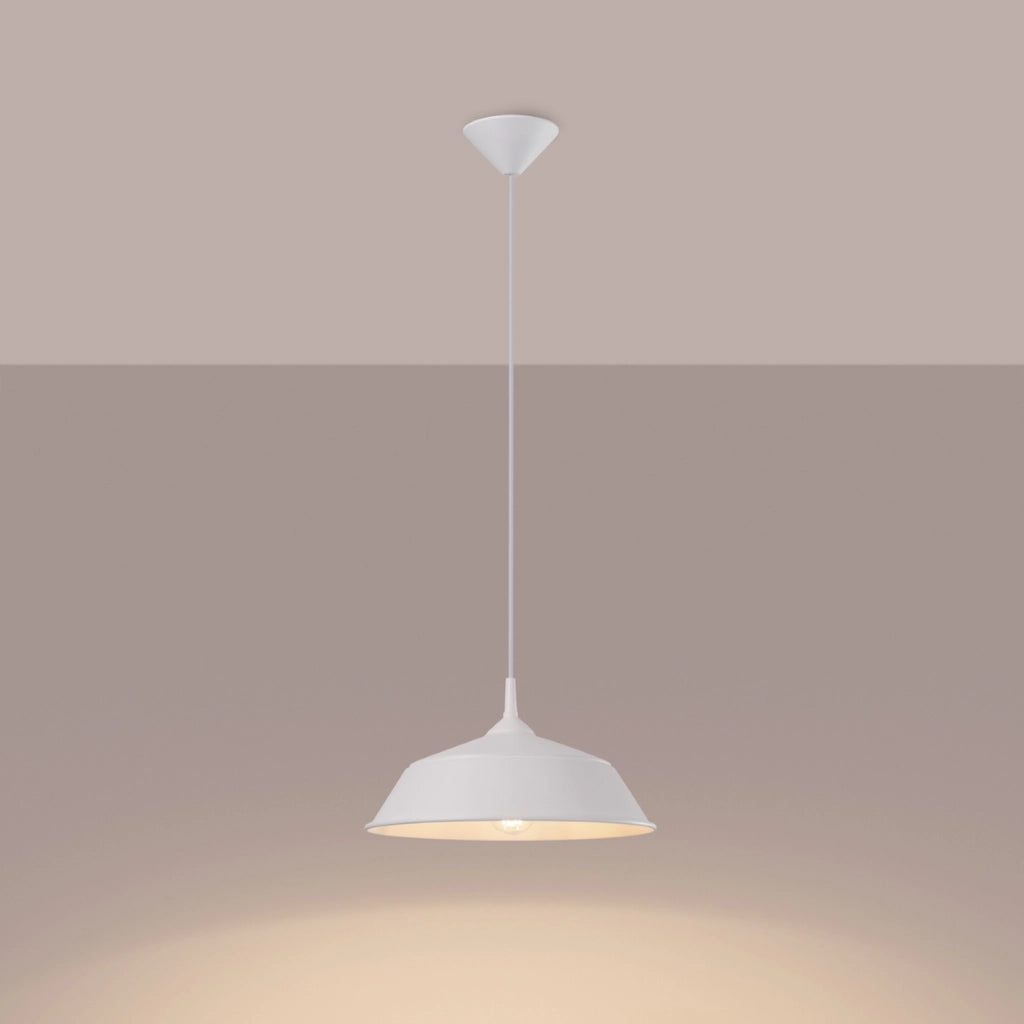 Lampada a sospensione cupola bianca Dagmar E27 Pure Lume