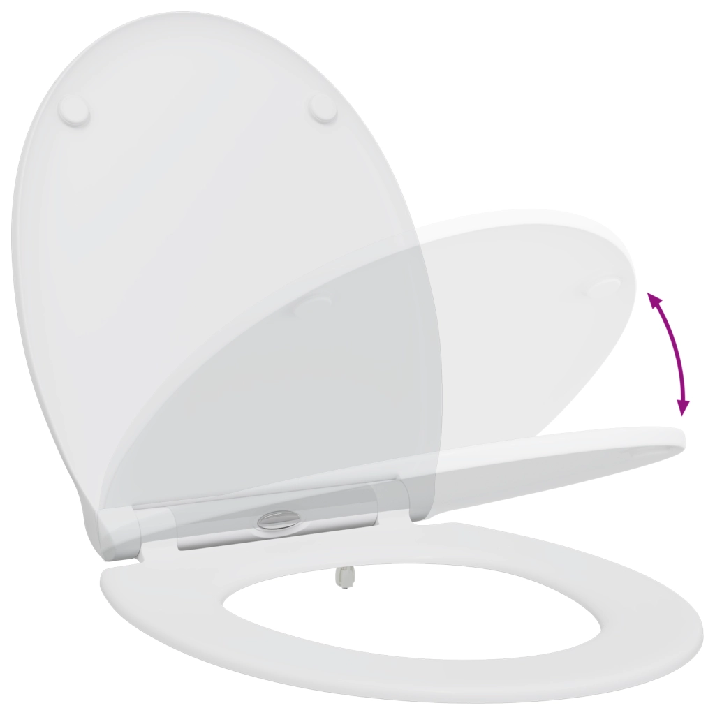 Toilet Seat con Chiusura Flessibile in Duroplast Bianco