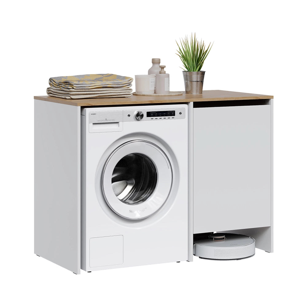Vicco Mobile lavatrice Bianco/Rovere artigianale 119.6 x 88.2 cm con 1 porta