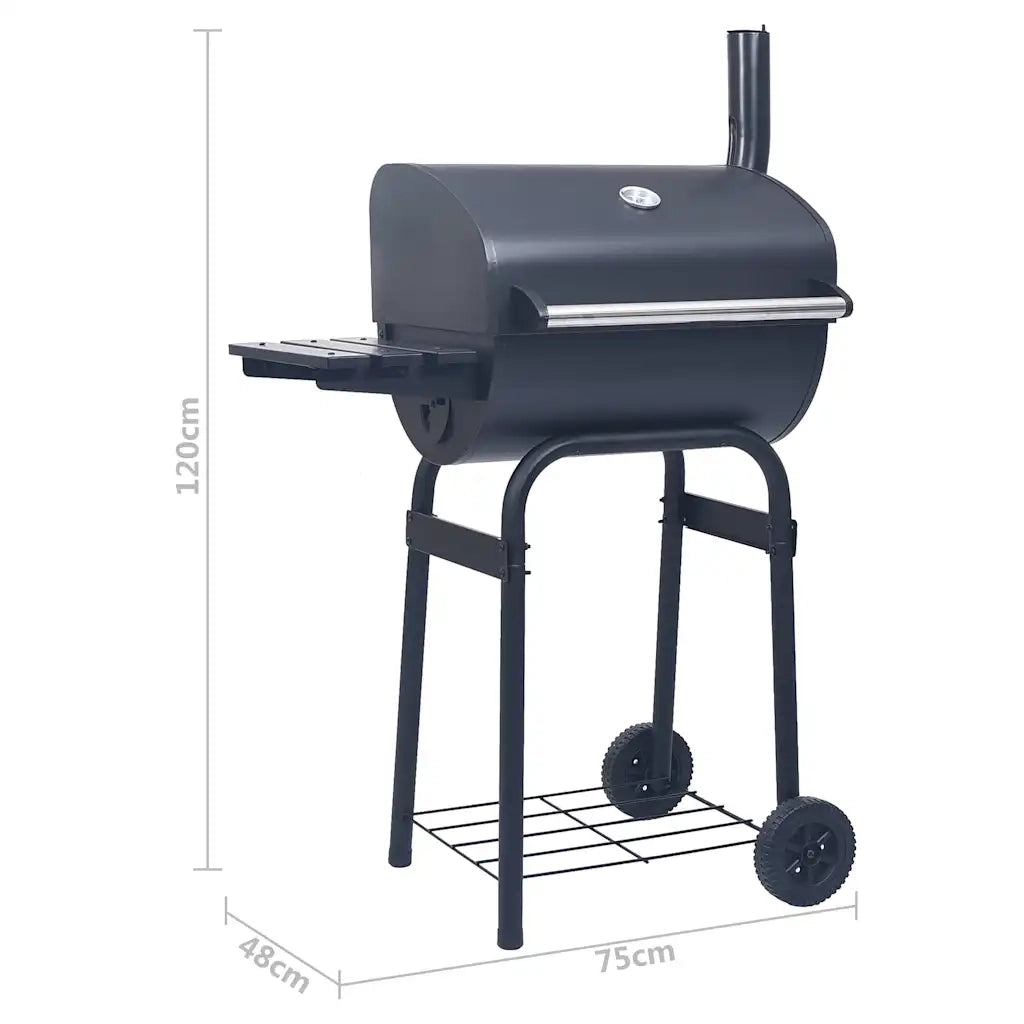 Barbecue a Carbone con Affumicatore e Ripiano Basso Nero CFW5602244