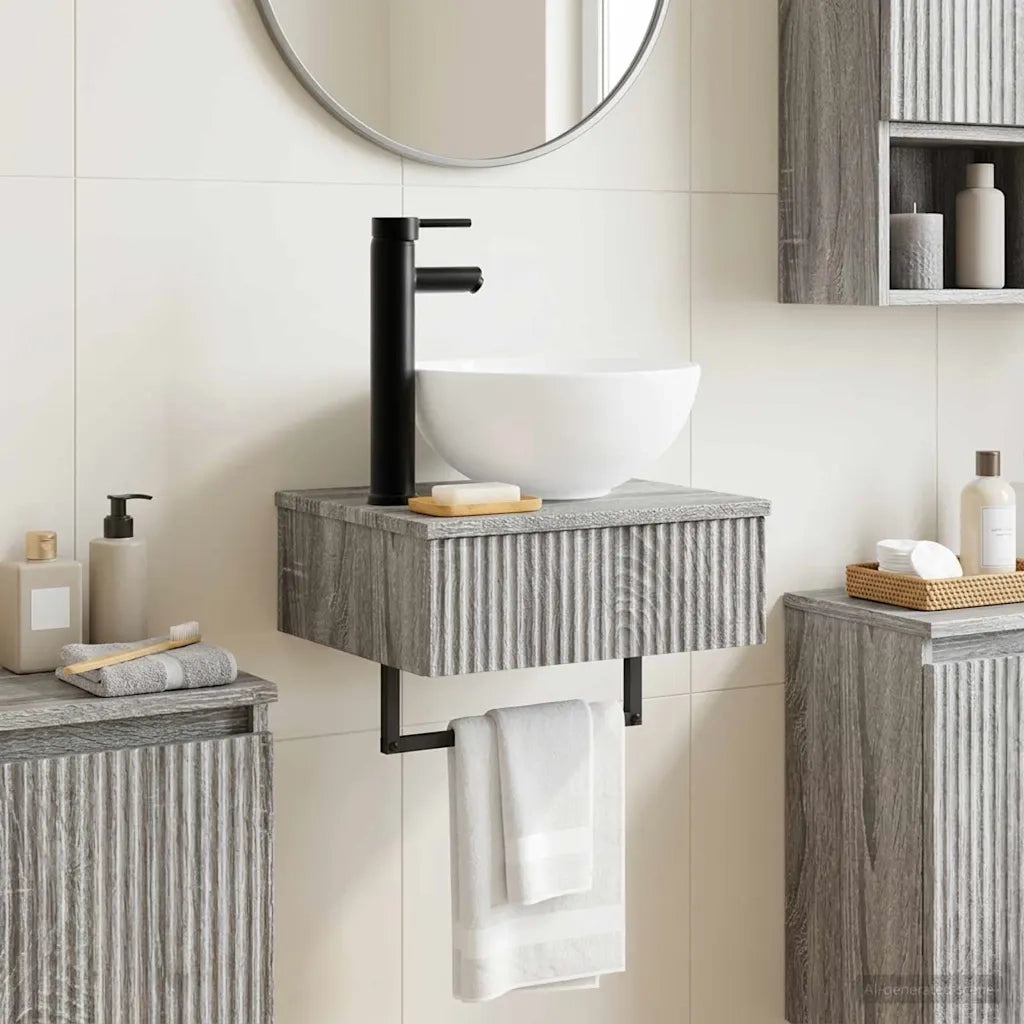 Lavabo da Parete Sonoma grigio 40 x 35 x 39 cm