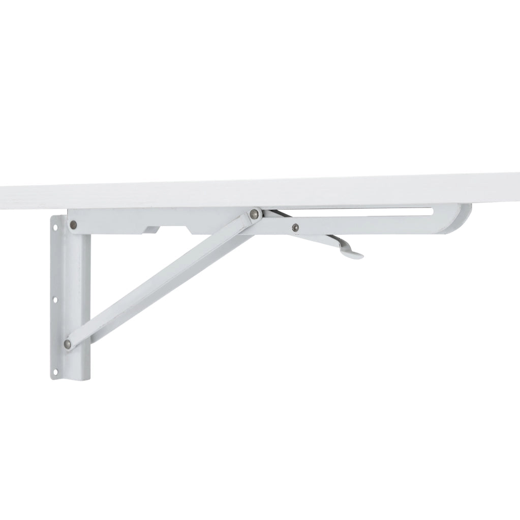 Tavolo ribaltabile da parete 126.5x66x9.5 cm con montaggio a parete in MDF bianco