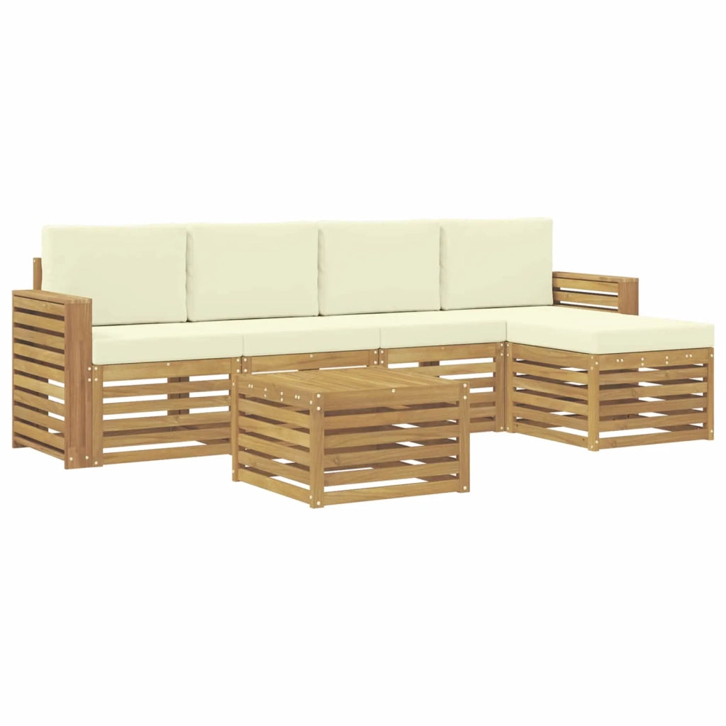 Set di divani da esterno 6 pcs Bianco e Crema 59 x 59 x 37 cm 3391720