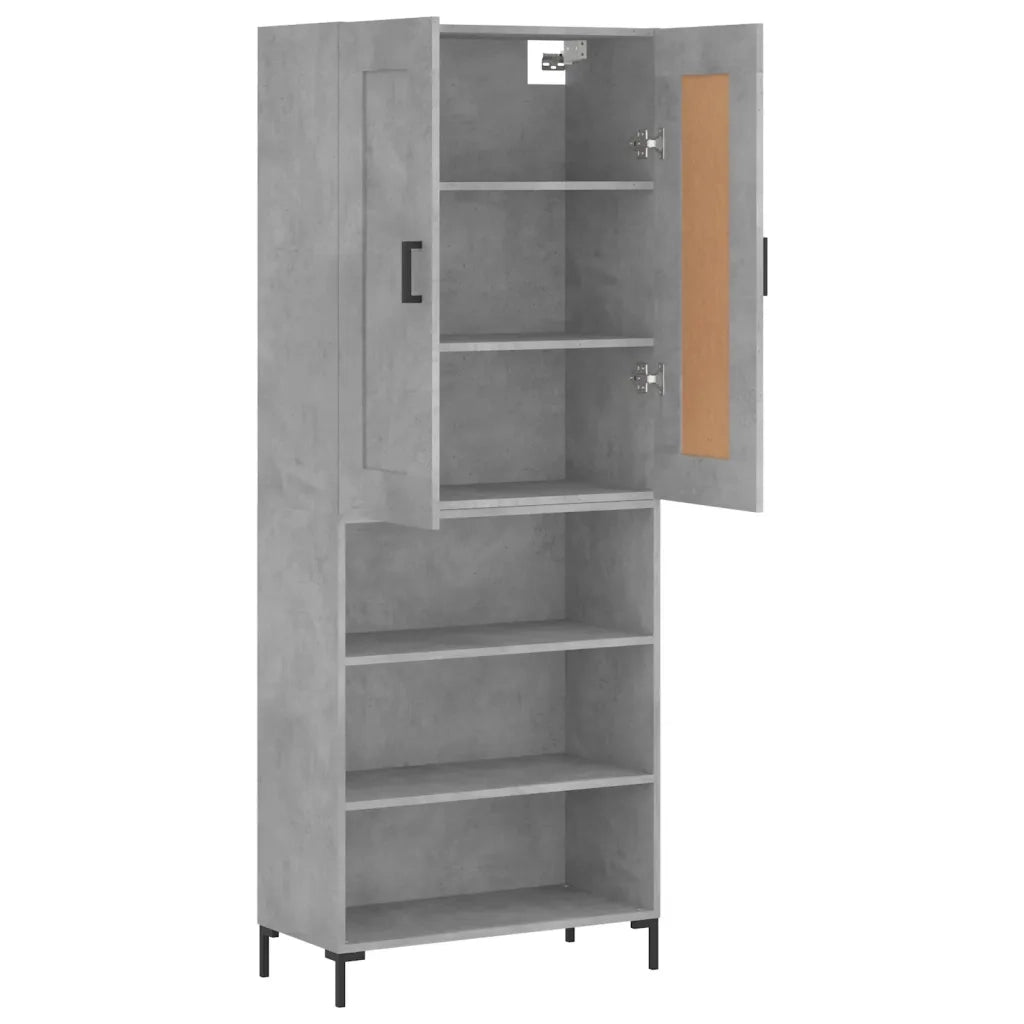 Credenza Grigio Cemento 69,5x34x180 cm in Legno Multistrato 3200069