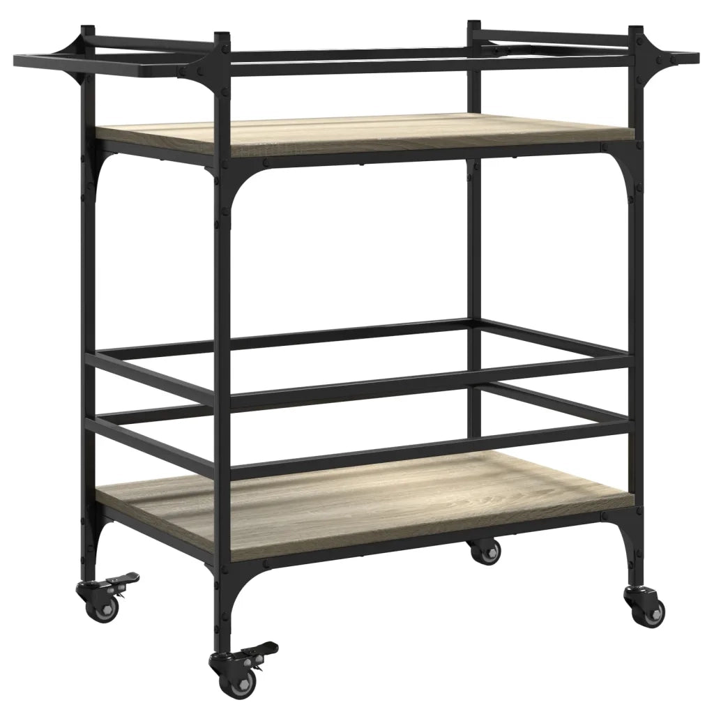Carrello da Cucina-Scaffale per Cucina Rovere Sonoma 82x40x78,5cm Legno Multistrato