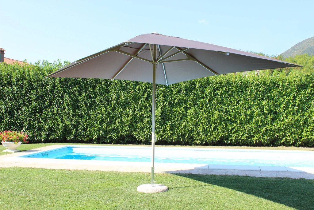 OMBRELLONE BRIAN CON TELO TAUPE 3 X 3 MT
