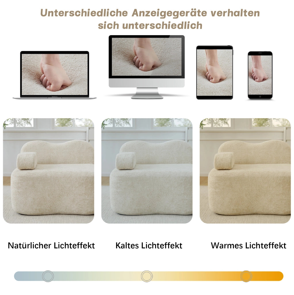 Divano angolare modulare 3 posti con pouf 288x167x70 cm in velluto beige