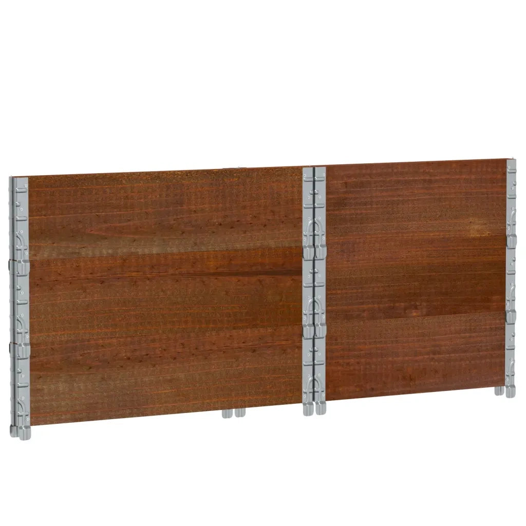 Paretali per Pallet 3pz Marroni 80x60cm Legno Massello di Pino 3295365