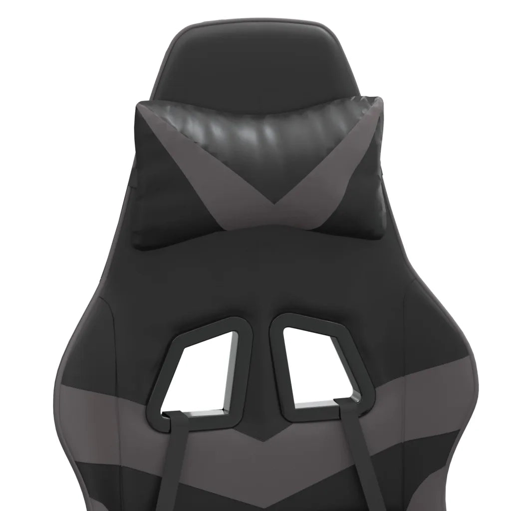Sedia da Gaming Girevole Nera e Grigia in Similpelle cod mxl 70111