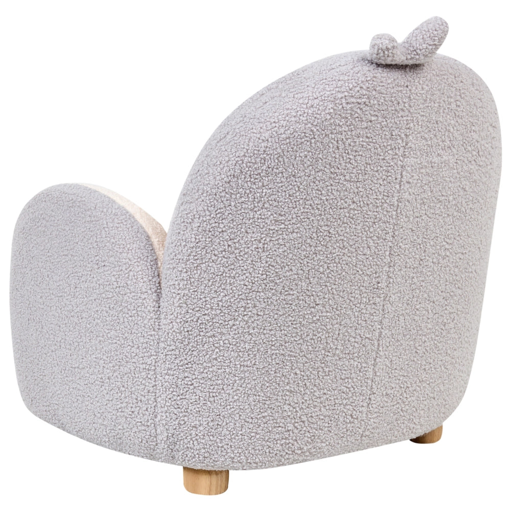 Poltrona per bambini Pinguino bouclé Grigio Imbottito Sedia bassa per bambini Forma