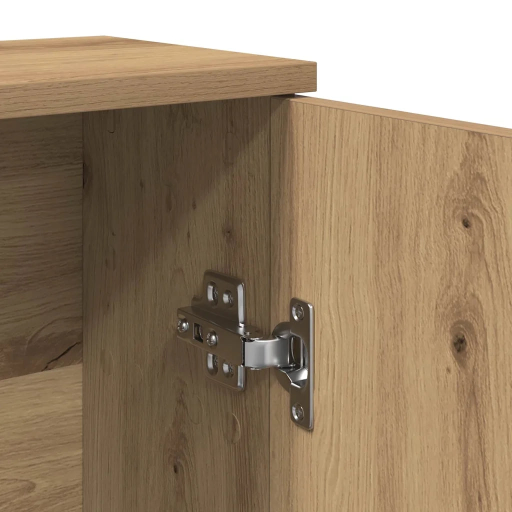 Mobile da Bagno con Portarotolo Rovere Artigianale 39x22x90 cm 858532