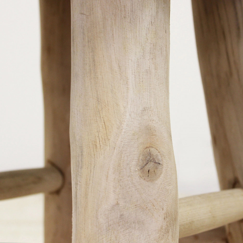SGABELLO IN LEGNO MARRONE CHIARO E BIANCO VALENTIN 40 X 70