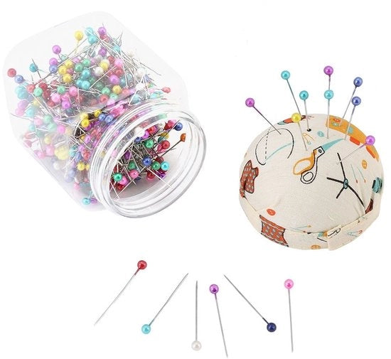 Set di spilli in sicurezza da 500 pezzi - Spilli per cucire - Cuscino per spilli - Decorazione - Ideali per cucire e ricamare