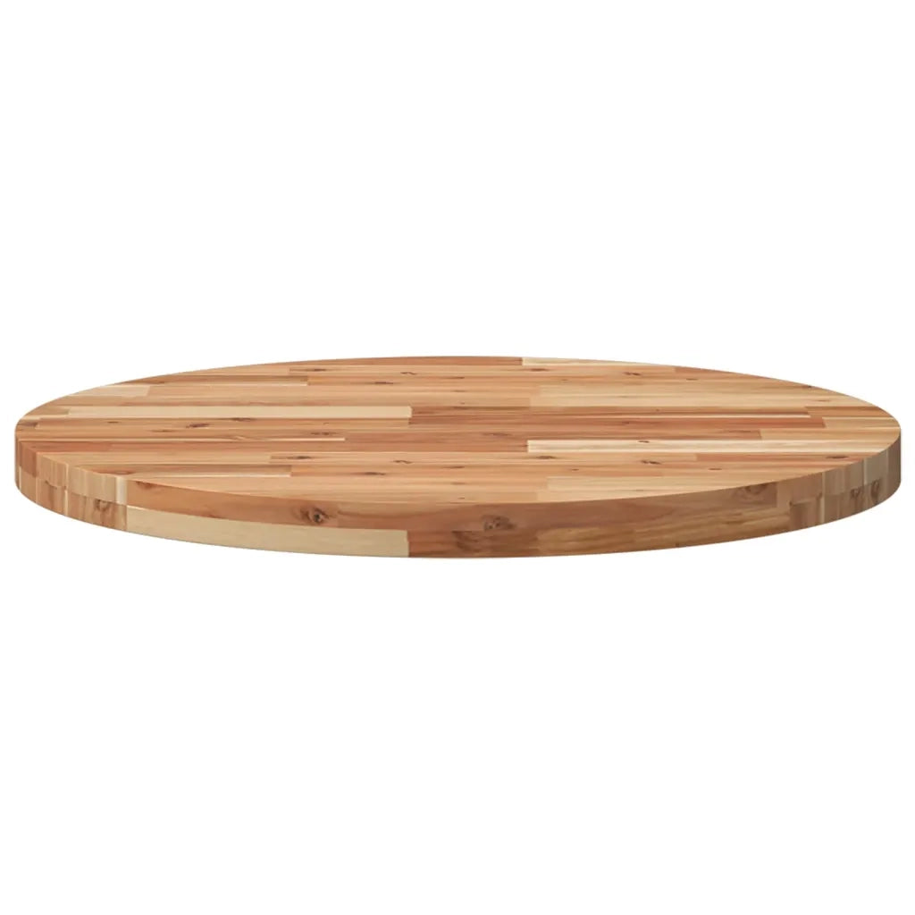 Piano Tavolo Rotondo Ã˜70x4 cm in Legno Massello di Acacia