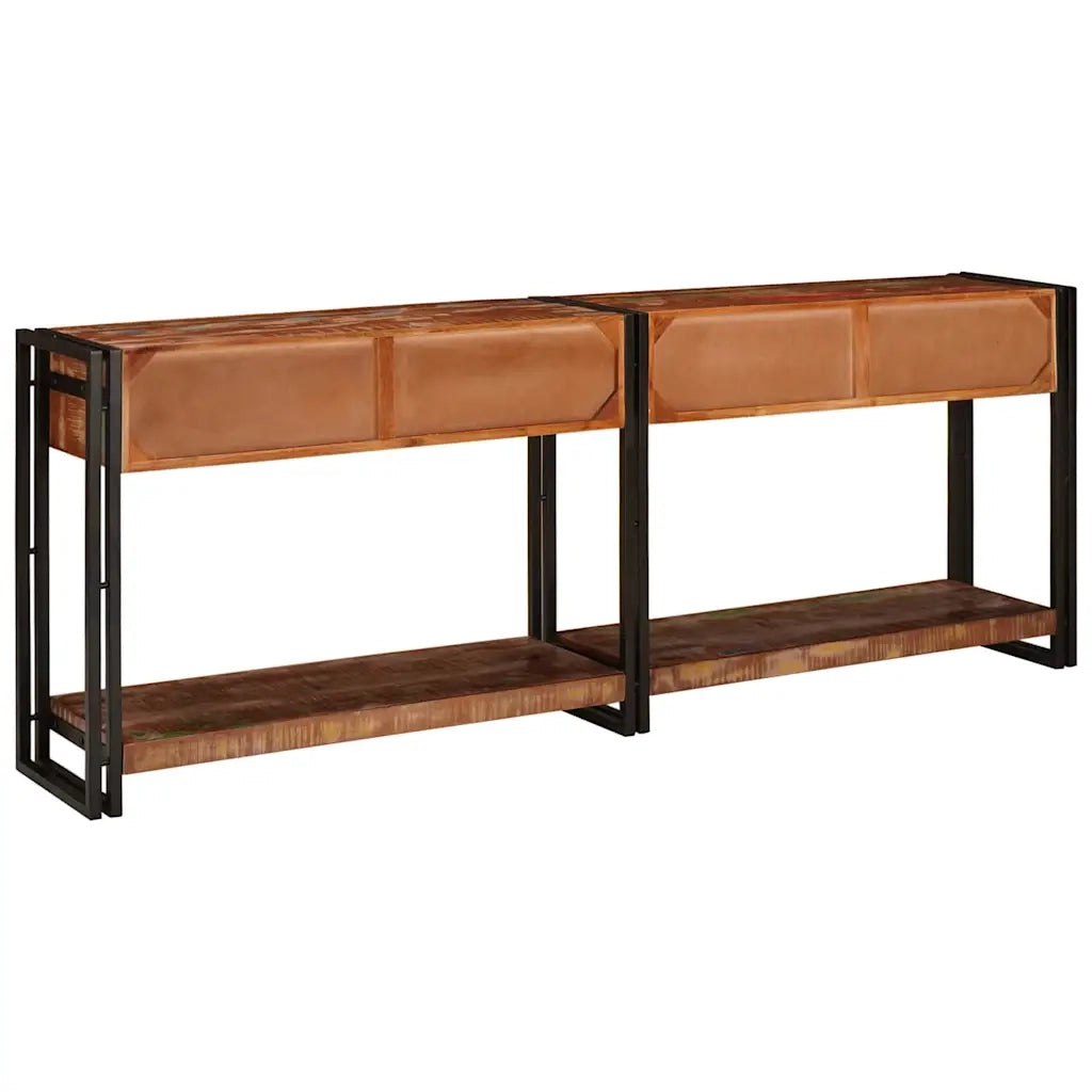 vidaXL Tavoli consolle 2 pcs Multicolore Legno massello di recupero