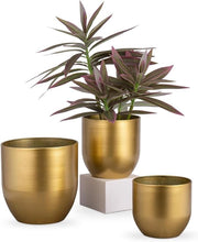 Set di 3 vasi di ghisa in oro - Moderno e decorativo per dentro e fuori