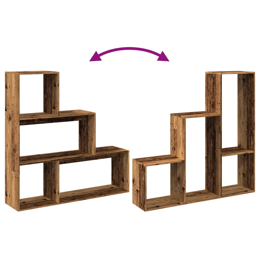 Libreria Divisorio 3Ripiani Legno Antico 123x29x123 Truciolato 857992