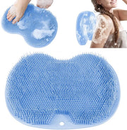 Mat di silicone per il bagno, spazzola per i piedi, massaggio per i piedi con doccia, scrub per i piedi, mat per massaggi con presa antiscivolo per la cura e l'igiene dei piedi, rilassamento, miglioramento della circolazione sanguigna, esfoliazione (blu)
