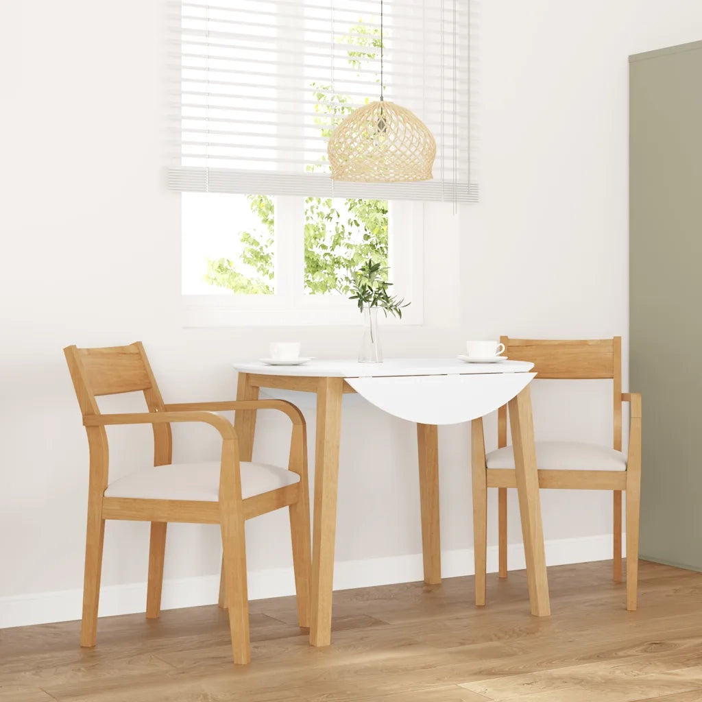 Sedie da Pranzo con Cuscini 2 pz Naturale Legno Massello Hevea 4102509
