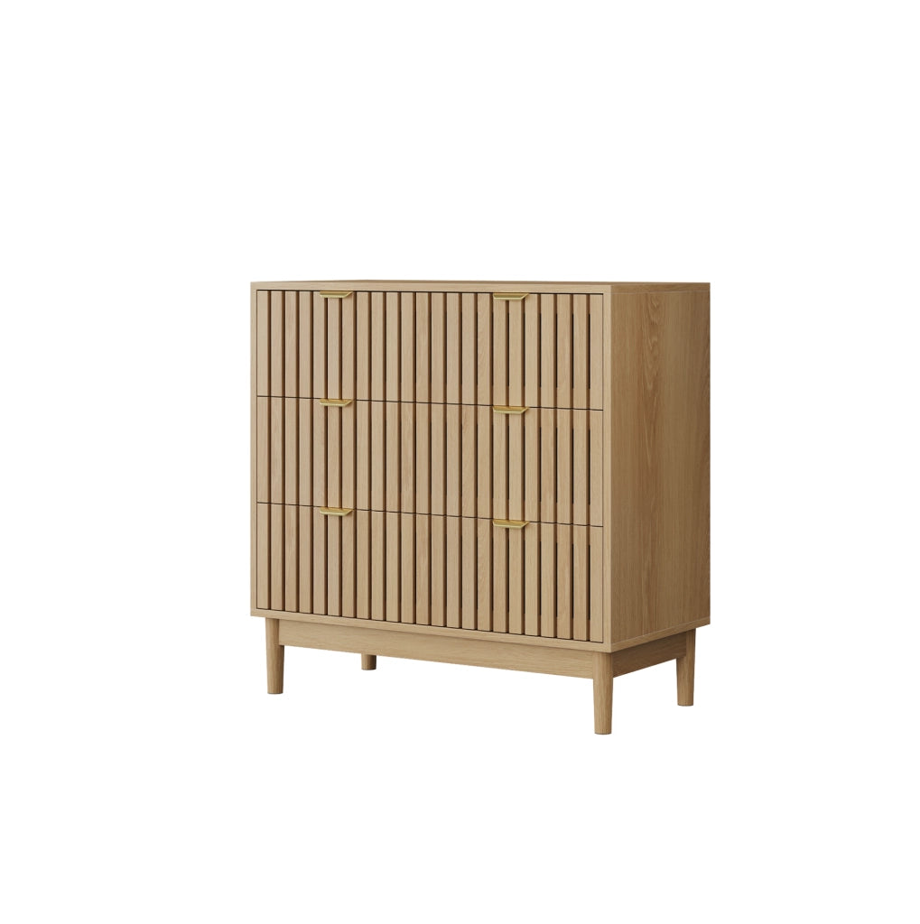 Cassettiera 80x39x80 cm con 3 cassetti; struttura stabile in MDF; colore del legno