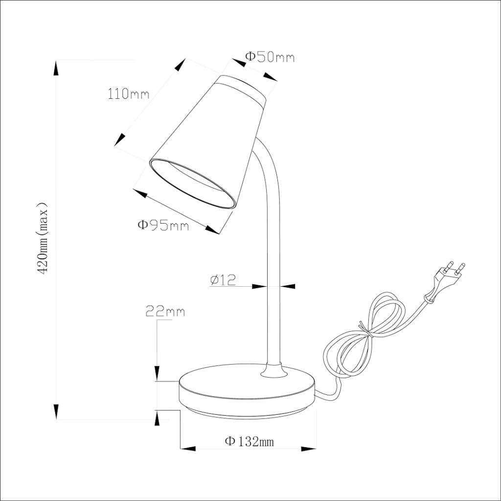 Lampada da scrivania moderna bianca LED 4,5W 4000K Chico Milagro