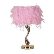 Lampada da Tavolo Piume 4, Rosa, Metallo, 25x25x47 cm