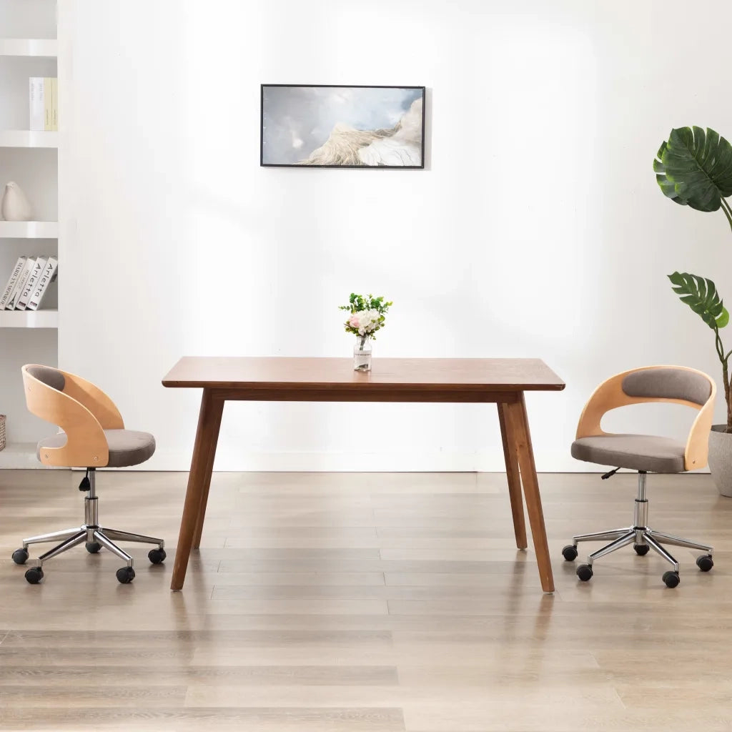 Sedie da Pranzo Girevoli 2 pz Grigio Talpa in Legno e Tessuto  cod mxl 48212