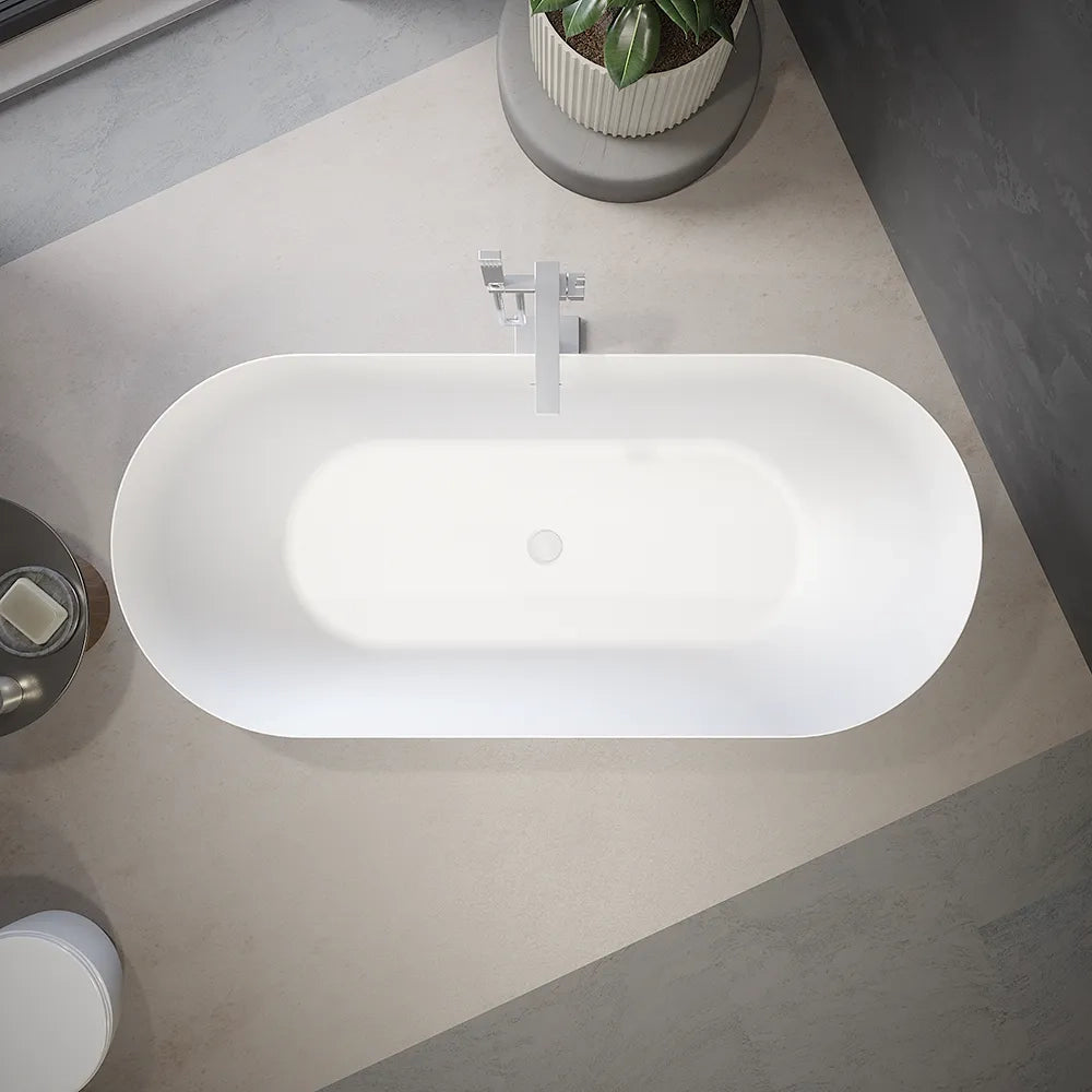 Vasca da bagno freestanding 170cm in acrilico bianco opaco | Atena