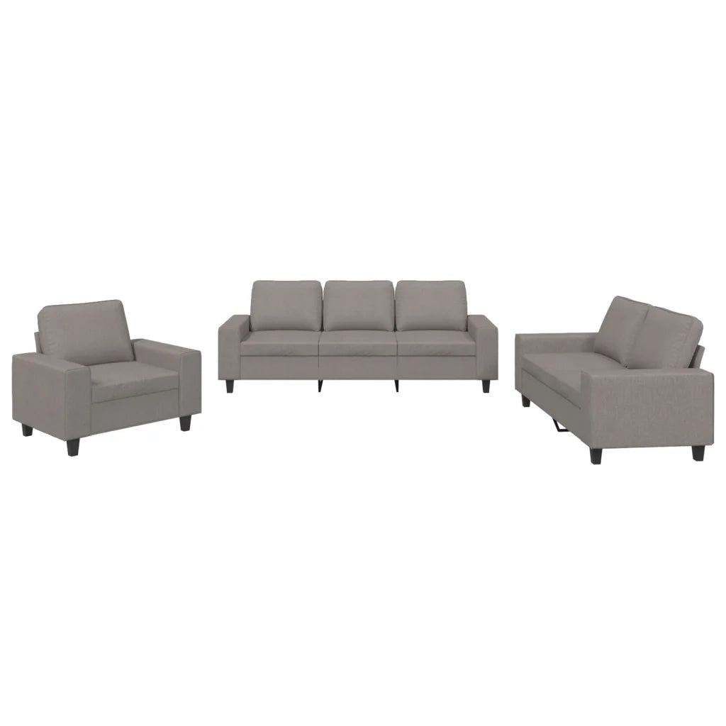 Set di Divani 3 pz Tortora in Tessuto 3201873