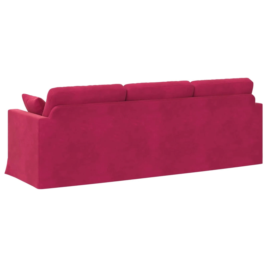 Divano Rosso Vino 228 x 78 x 80 cm Velluto