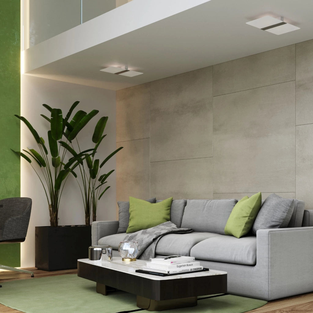 Plafoniera PETALA Pure Lume rettangolare bianca 2xG9