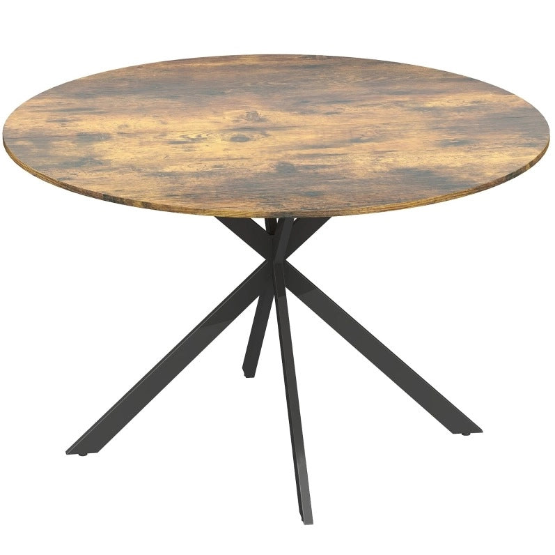 Tavolo da pranzo rotondo Ø120 cm industriale marrone rustico