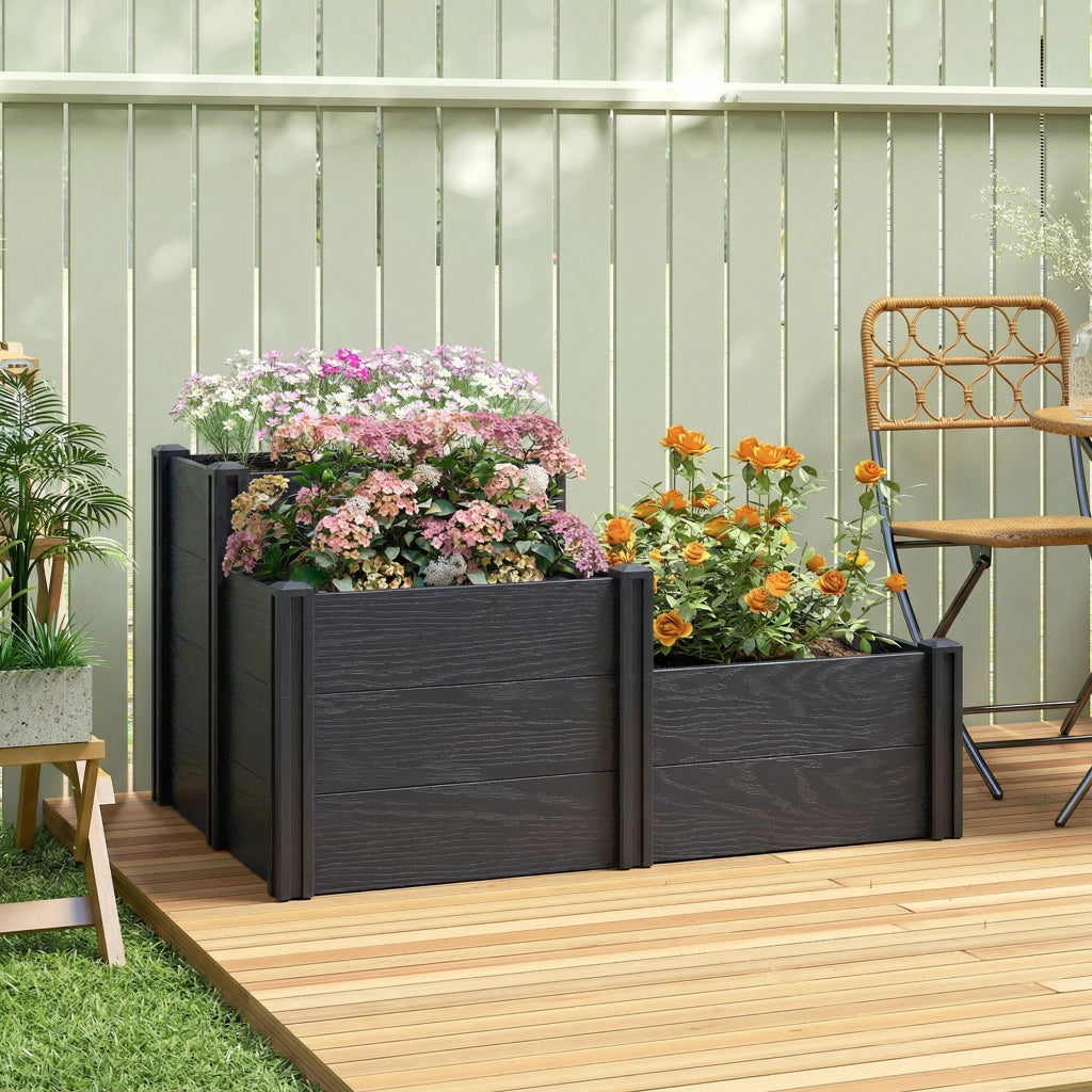Letto da giardino a 3 livelli ¨C zephmum ¨C grigio 120x80x64 cm