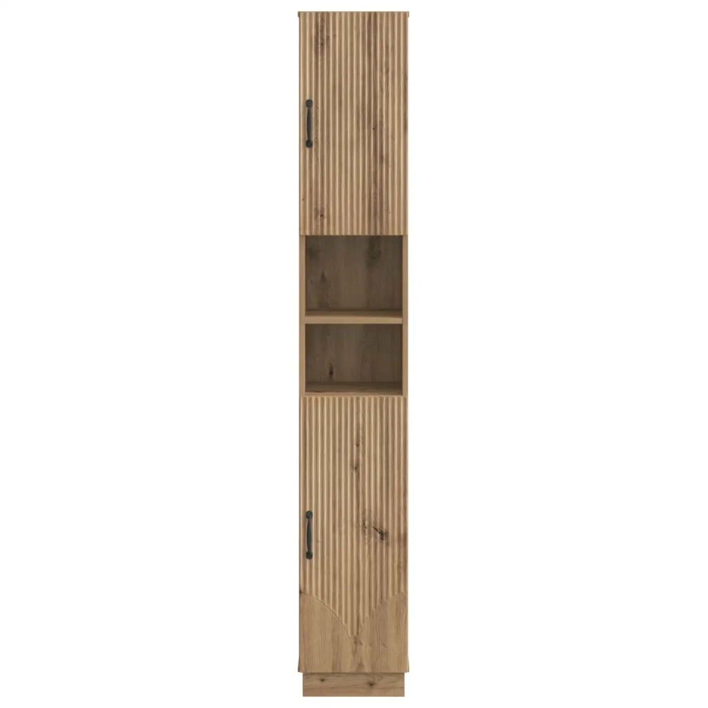 Armadio da Bagno con Ripiano Aperto HOORN Rovere Artigianale 897264