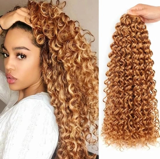 Estensioni capillari naturale look - intreccio a spina di pesce - Kanekalon - 450 g - 120 trame - 6 pezzi + 3 accessori inclusi - anelli capillari