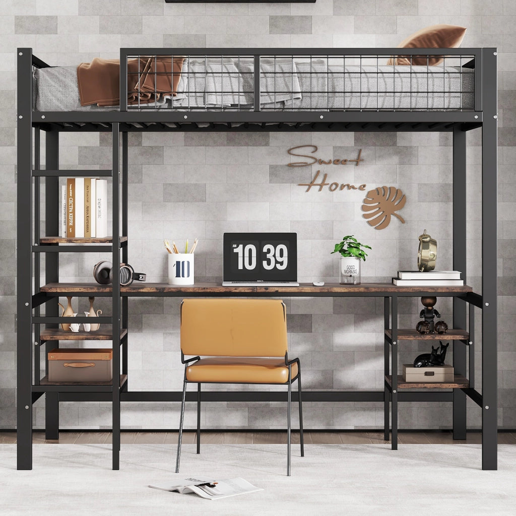 LETTO a castello 90x200 cm in metallo e legno nero