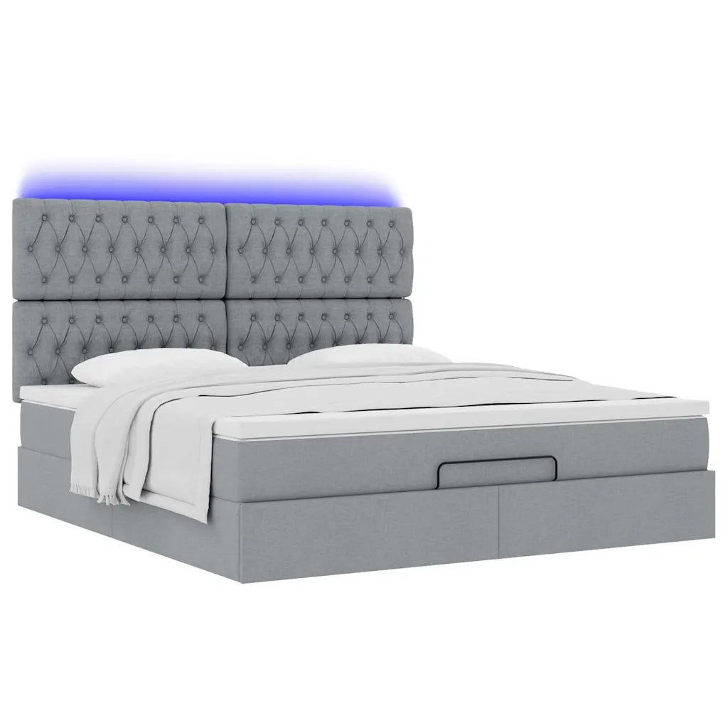 vidaXL Struttura Letto Pouf con Materasso 180x200 cm in Tessuto