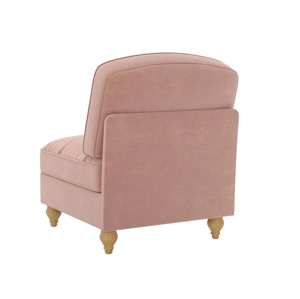 Divano Windsor in Chenille Rosa senza Braccioli con Cuscino