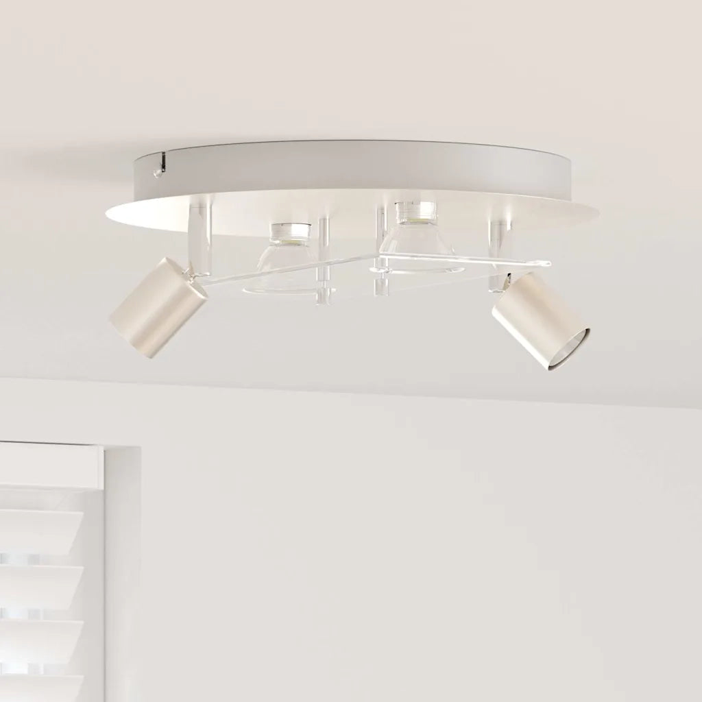Faretto da soffitto Nichel 29 x 29 x 11 cm Acciaio e vetro 4108221