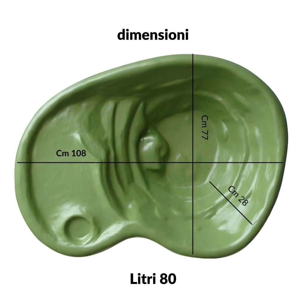 Laghetto trionix per tartarughe verde litri 80 dimensioni 108x77xh28