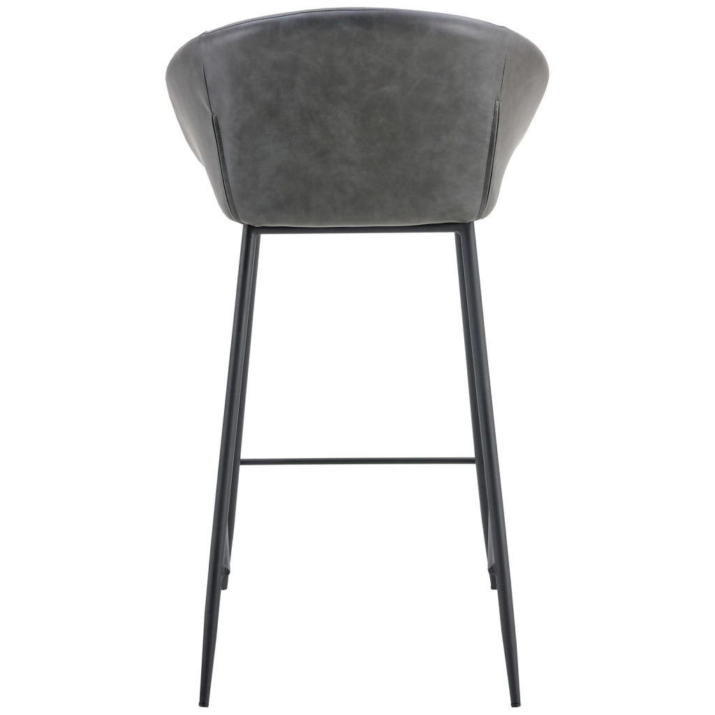 Set di 2 sgabelli da bar ACHILLE in similpelle grigio scuro