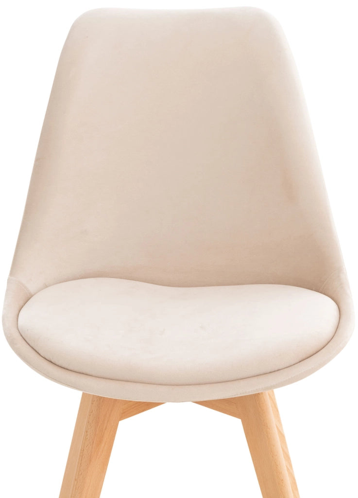 Set 4 Sedie Pranzo Linares Beige,Velluto