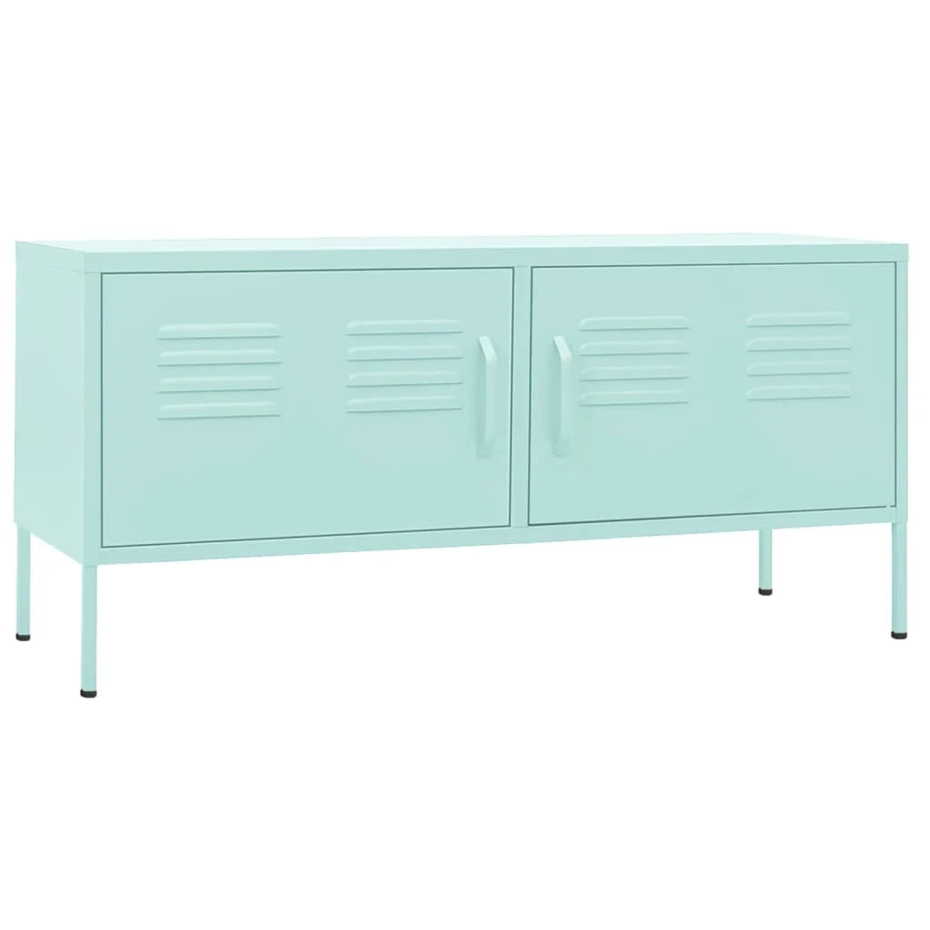 Mobile TV multimediale scaffale TV mobile TV sala da pranzo soggiorno camera da letto verde menta 105 x 35 x 50 cm acciaio verde 02_0027689