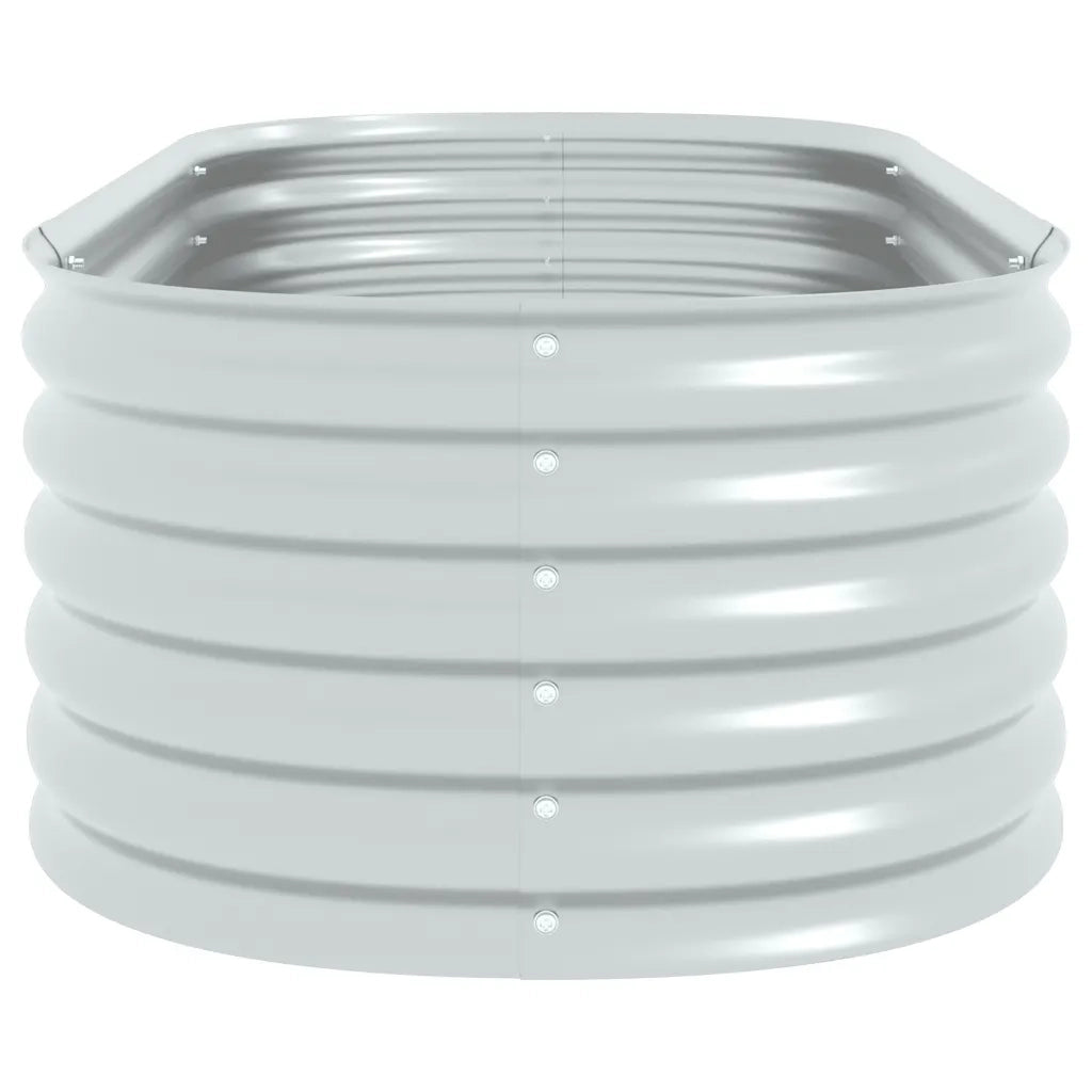 Letto Rialzato Giardino 160x80x44 cm in Acciaio Zincato Argento 45519
