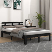 Giroletto-Struttura Letto Nero in Legno Massello 200x200 cm 951840