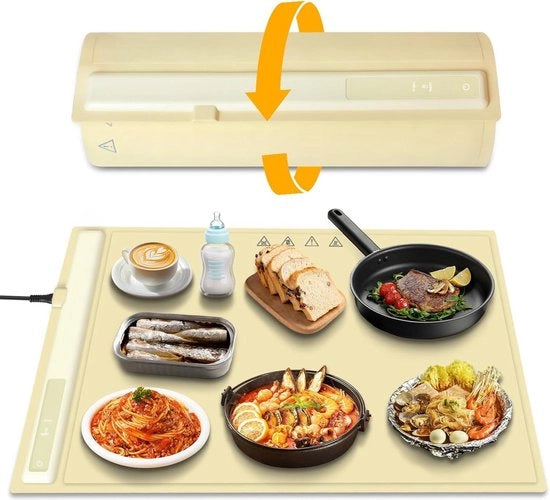 Piastre di riscaldamento siliconica pieghevole - riscaldatore alimentare elettrico con 3 temperature - ideale per buffet - mantenimento della temperatura dei piatti