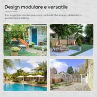 Set da Giardino 4Pezzi in Rattan con 2 Sedie, Poltrona da Giardino a 2 Posti e Tavolino Basso